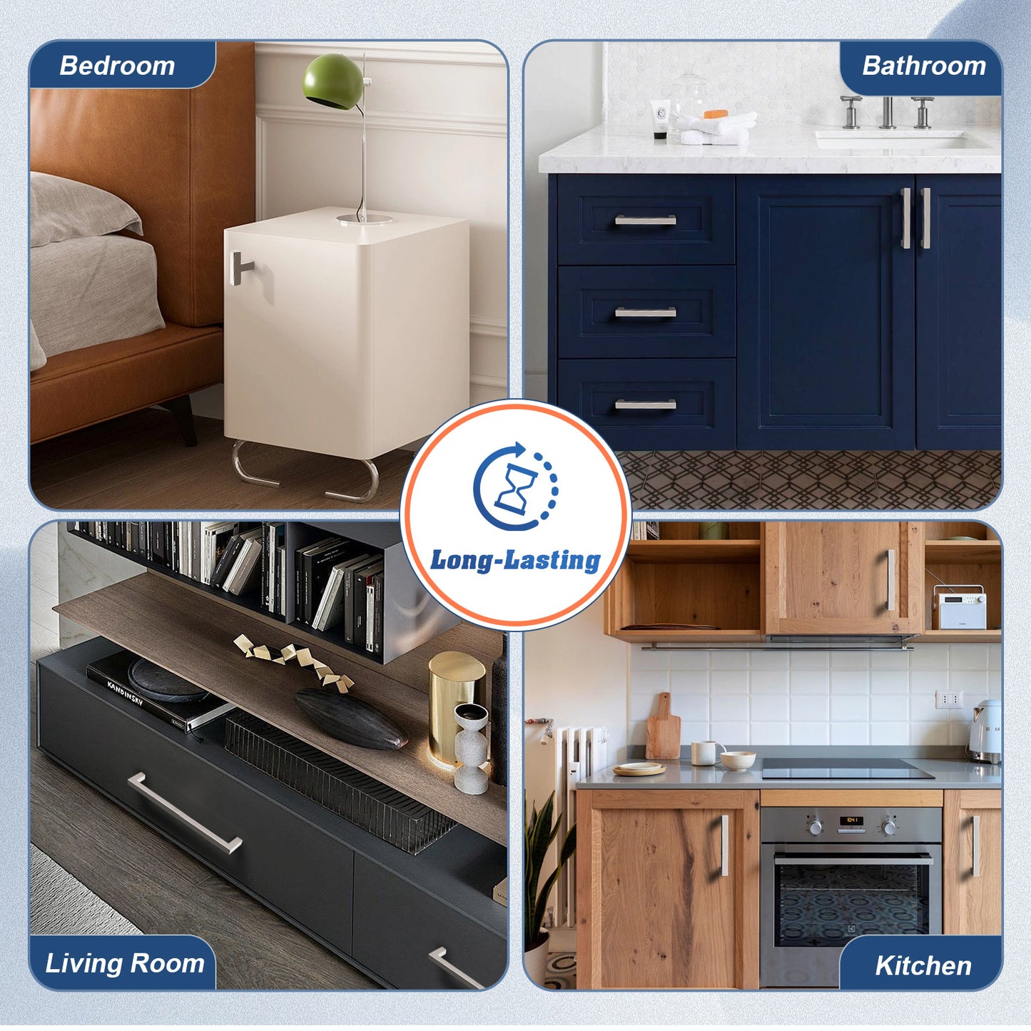 KNOBWELL Stainless Steel Square Cabinet Pulls for Kitchen Cupboards/Drawers- PDDJ27HSS