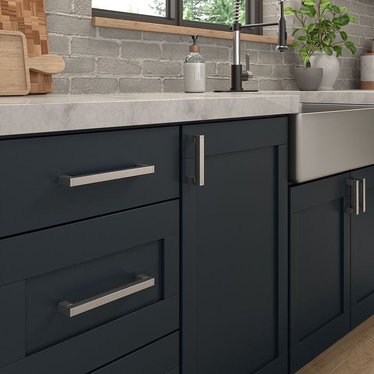 KNOBWELL Stainless Steel Square Cabinet Pulls for Kitchen Cupboards/Drawers- PDDJ27HSS