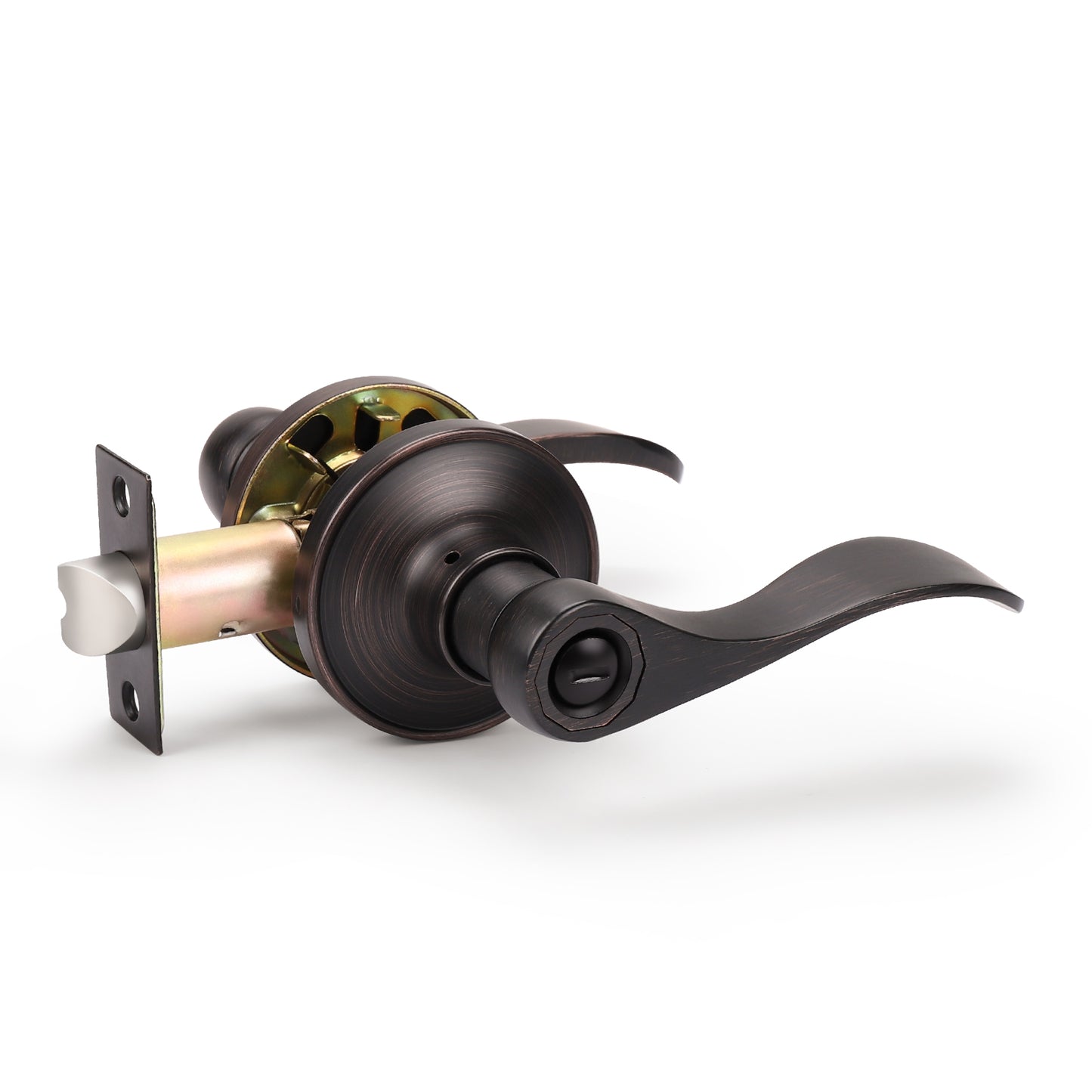 KNOBWELL Wave Style Oil Rubbed Bronze Keyed Entry Door Locksets for Home Hardware