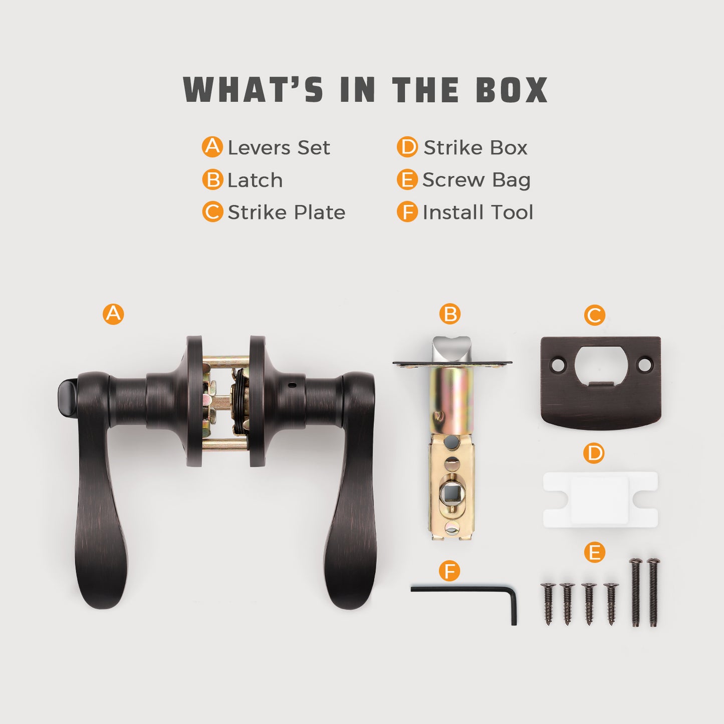 KNOBWELL Wave Style Oil Rubbed Bronze Keyed Entry Door Locksets for Home Hardware Components
