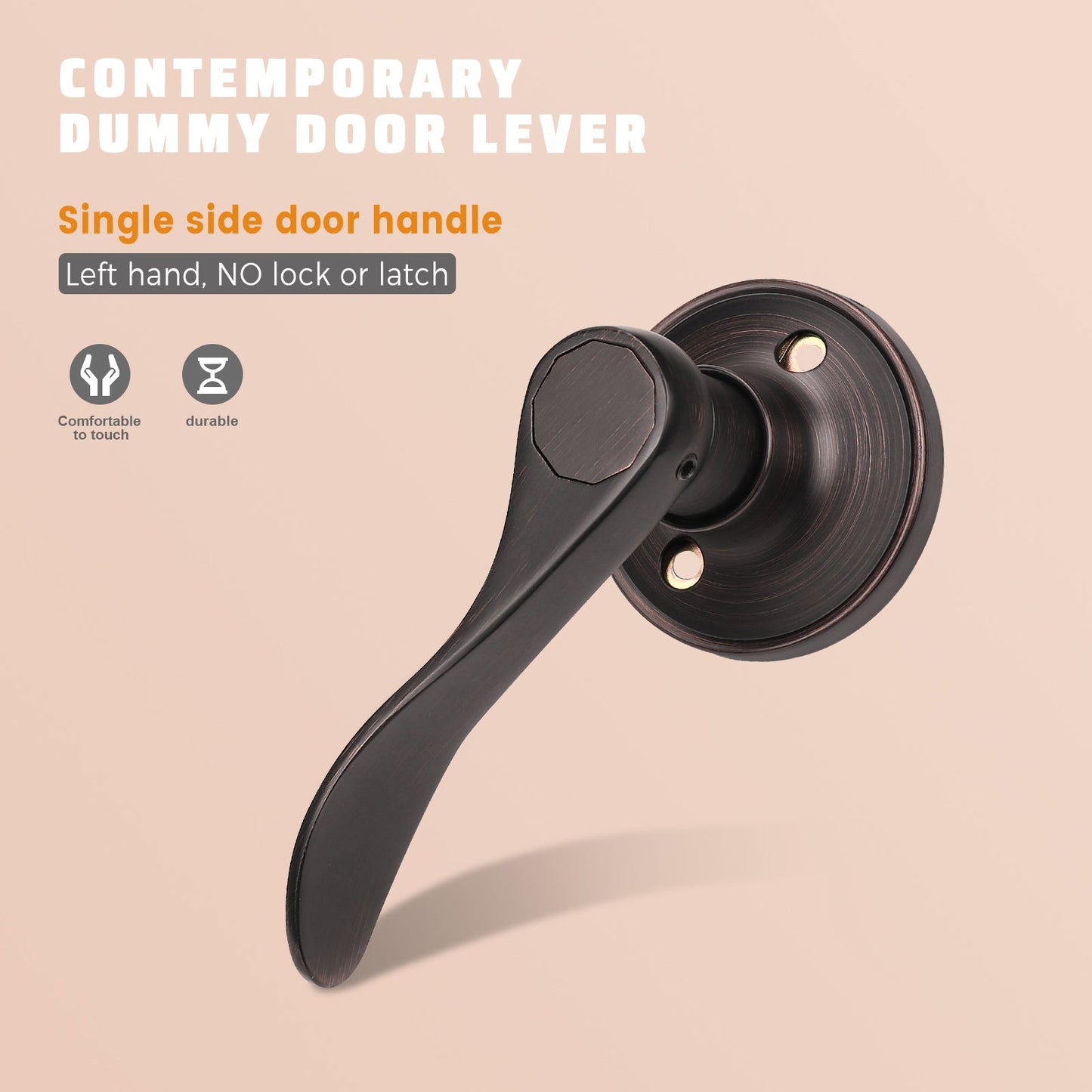 KNOBWELL Wave Style Oil Rubbed Bronze Dummy Inactive Door Locksets for Home Hardware