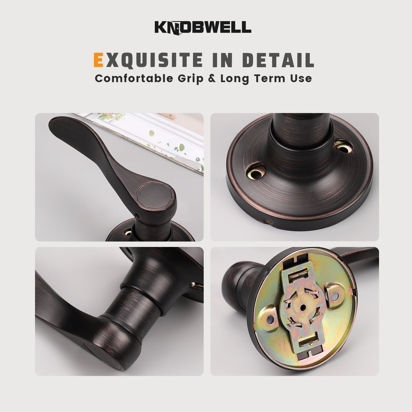 KNOBWELL Colonial Single Inactive Black Dummy Door Handle For French Doors