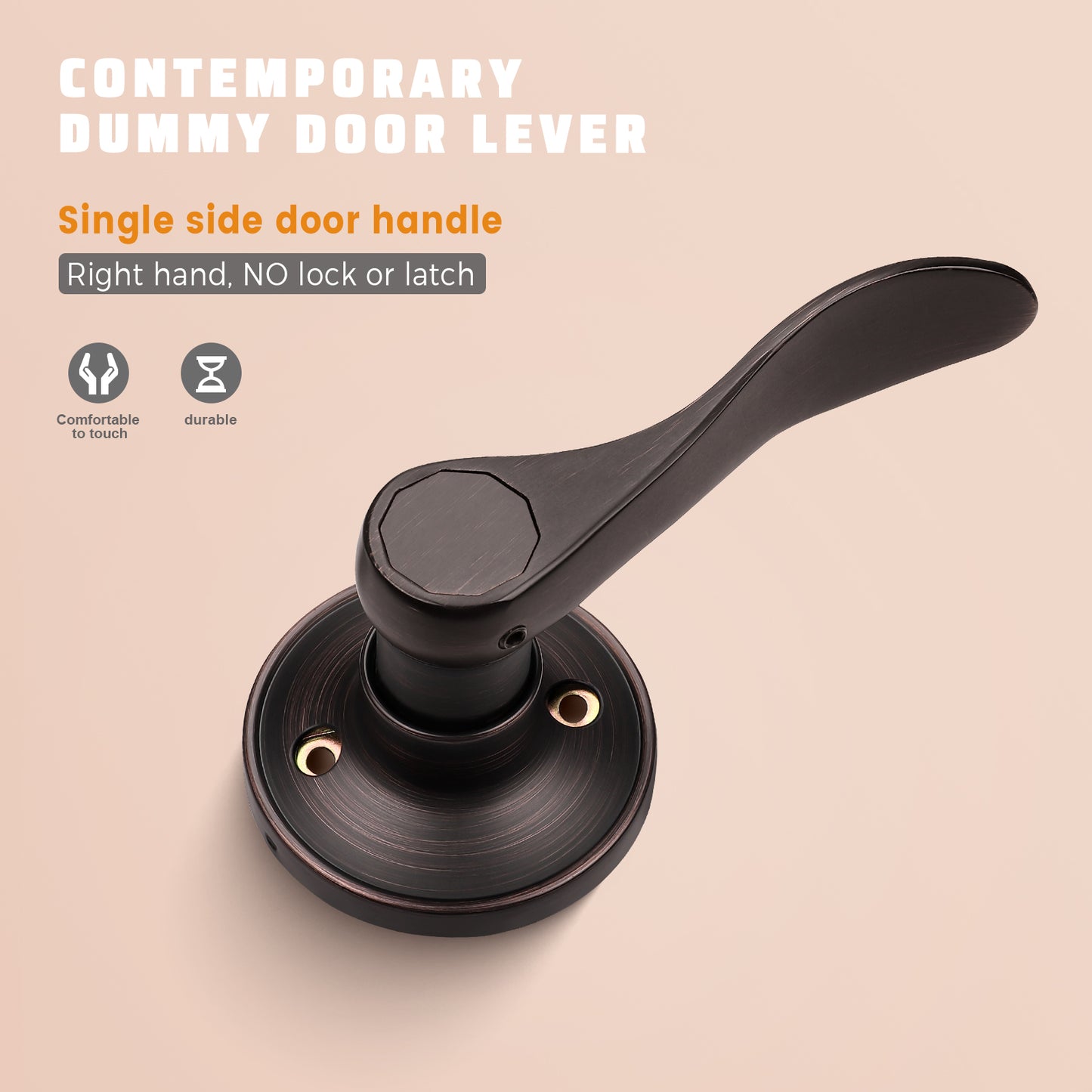 KNOBWELL Wave Style Oil Rubbed Bronze Dummy Door Locksets for Home Hardware