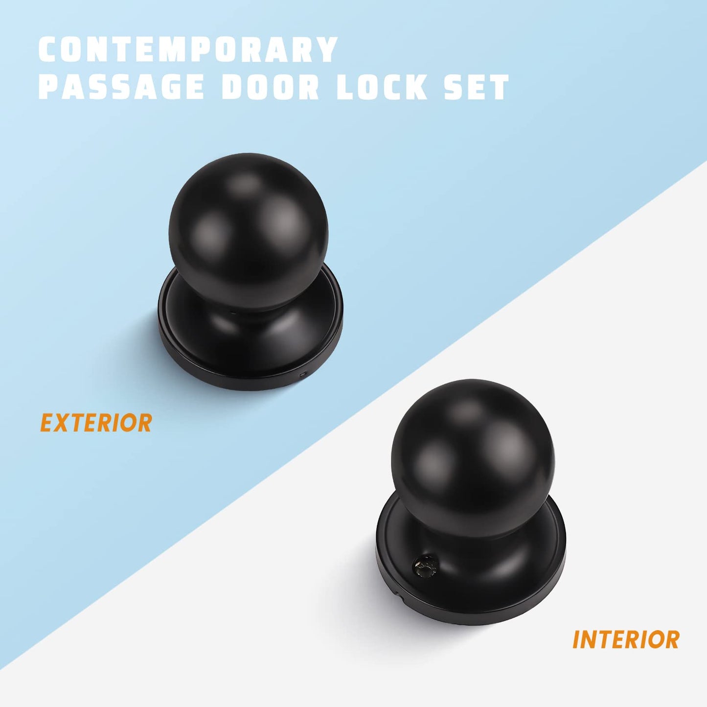 KNOBWELL Round Ball All Function Door Knobs For Interior and Exterior