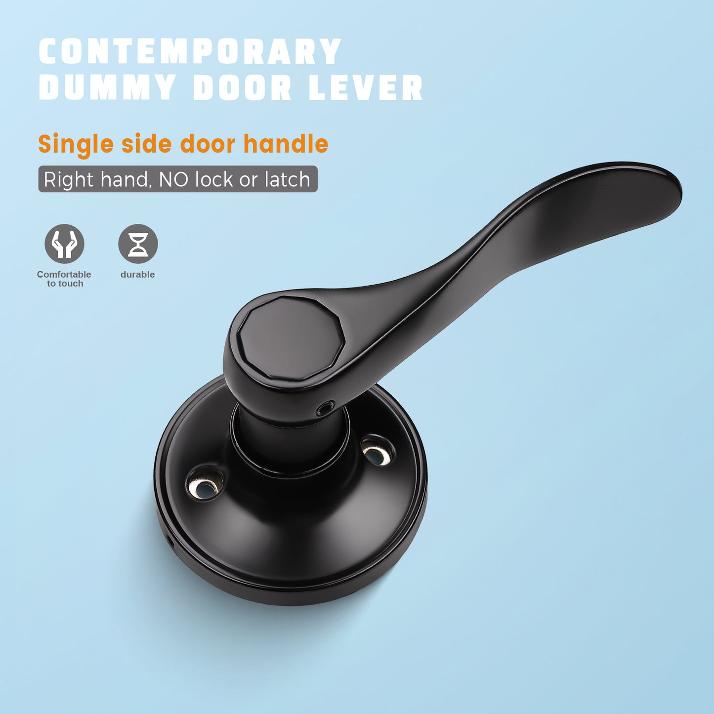 KNOBWELL Wave Style Matte Black Dummy Door Locksets for Home Hardware