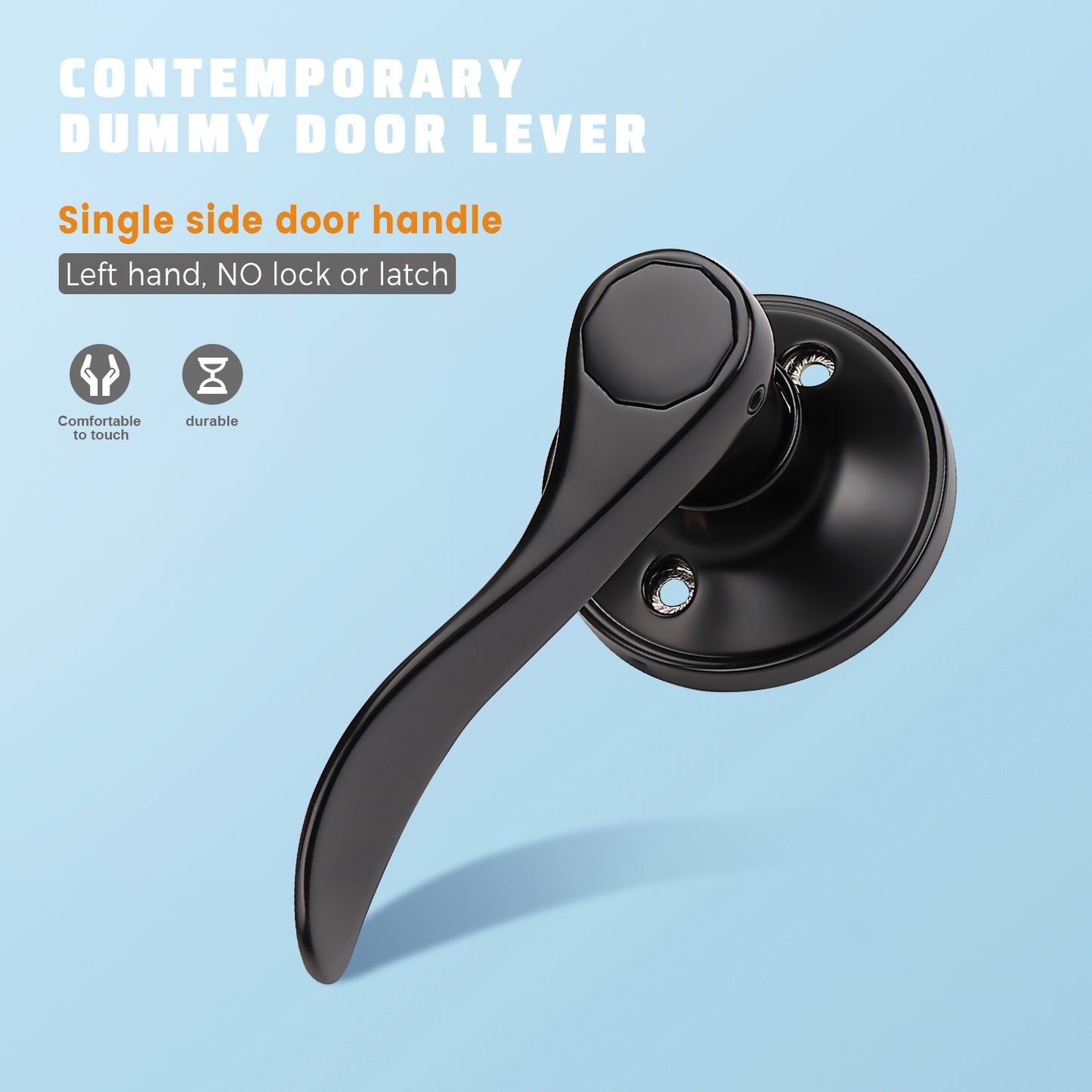 KNOBWELL Colonial Single Inactive Black Dummy Door Handle For French Doors