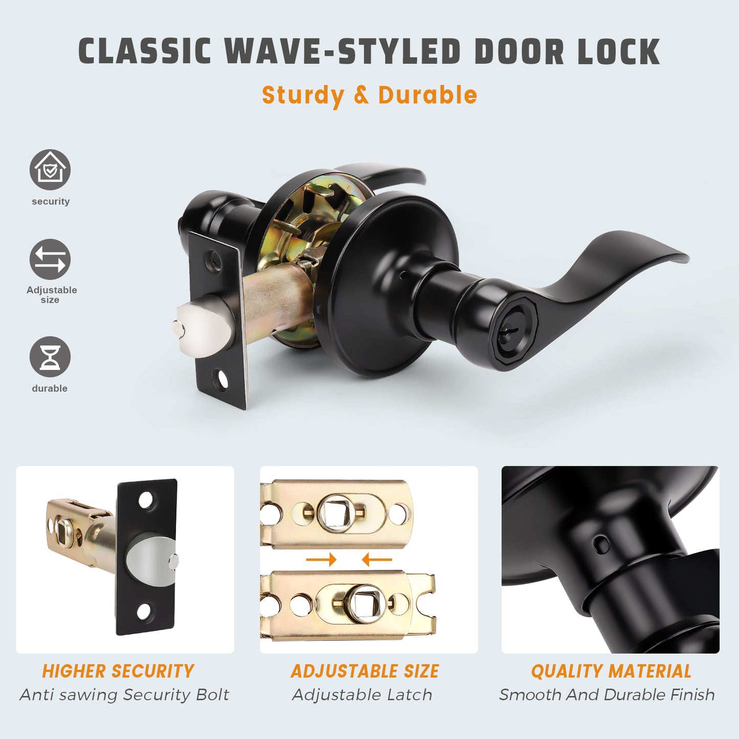 Close-up of KNOBWELL Colonial Keyed Alike Door Locks With Same Key For Front Doors