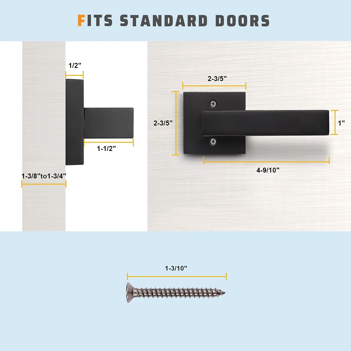 KNOBWELL Decorative Interior Dummy Door Handles for French Doors