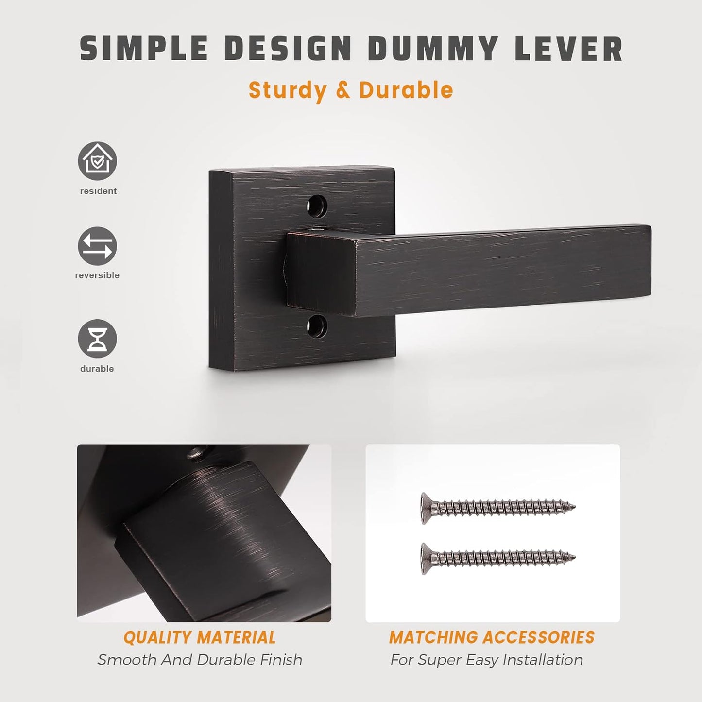 KNOBWELL Decorative Interior Dummy Door Handles for French Doors