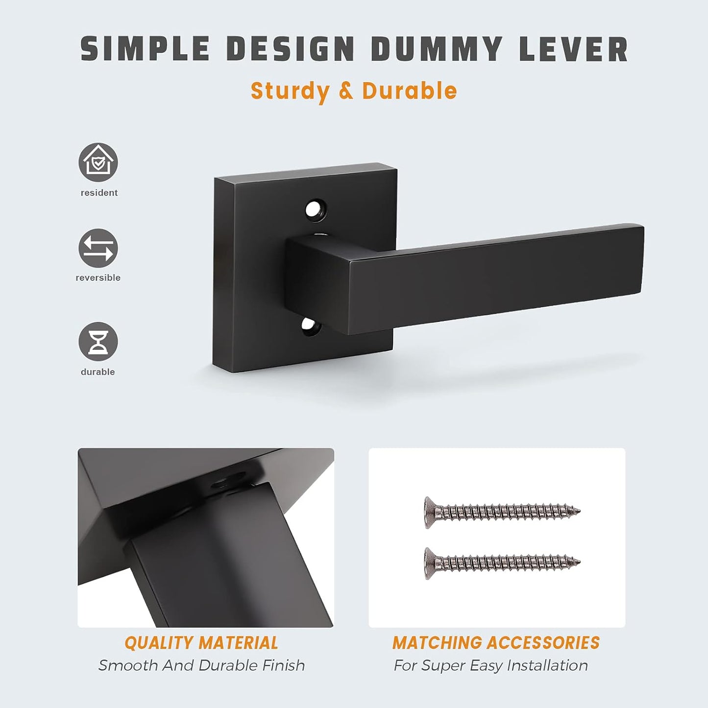 KNOBWELL Decorative Interior Dummy Door Handles for French Doors