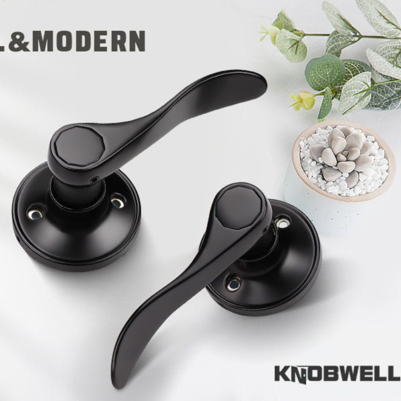 Knobwell Black Pull-Only Double Dummy Handleset for French Doors