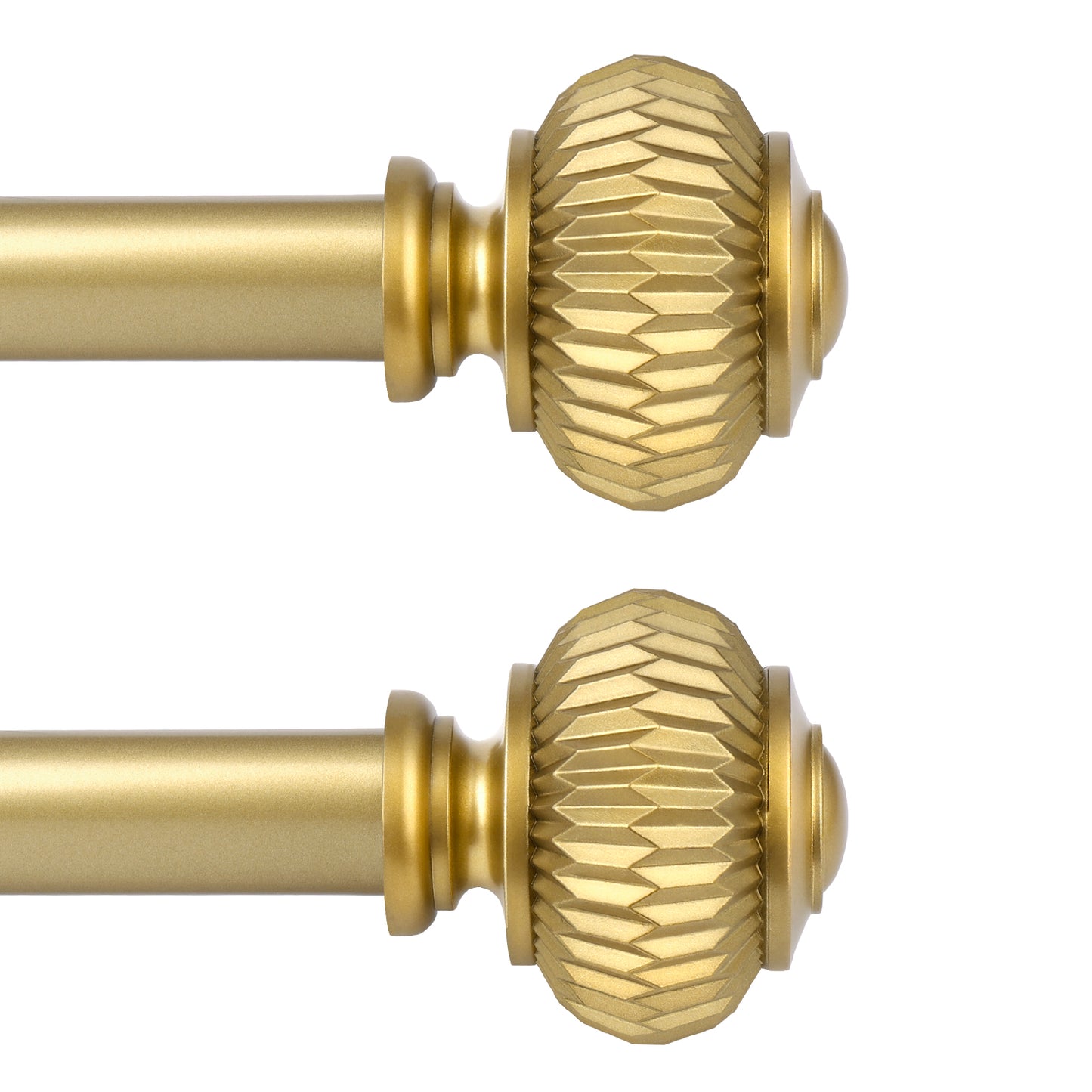 1" Empyrean Grace Golden Curtain Rod with Lantern Finials, 22-42 inches