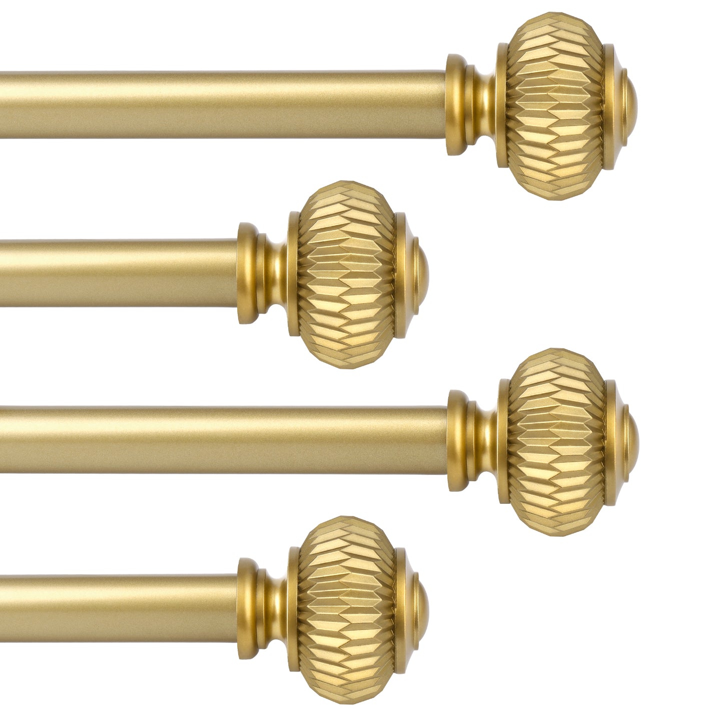 1" Empyrean Grace Golden Curtain Rod with Lantern Finials, 22-42 inches