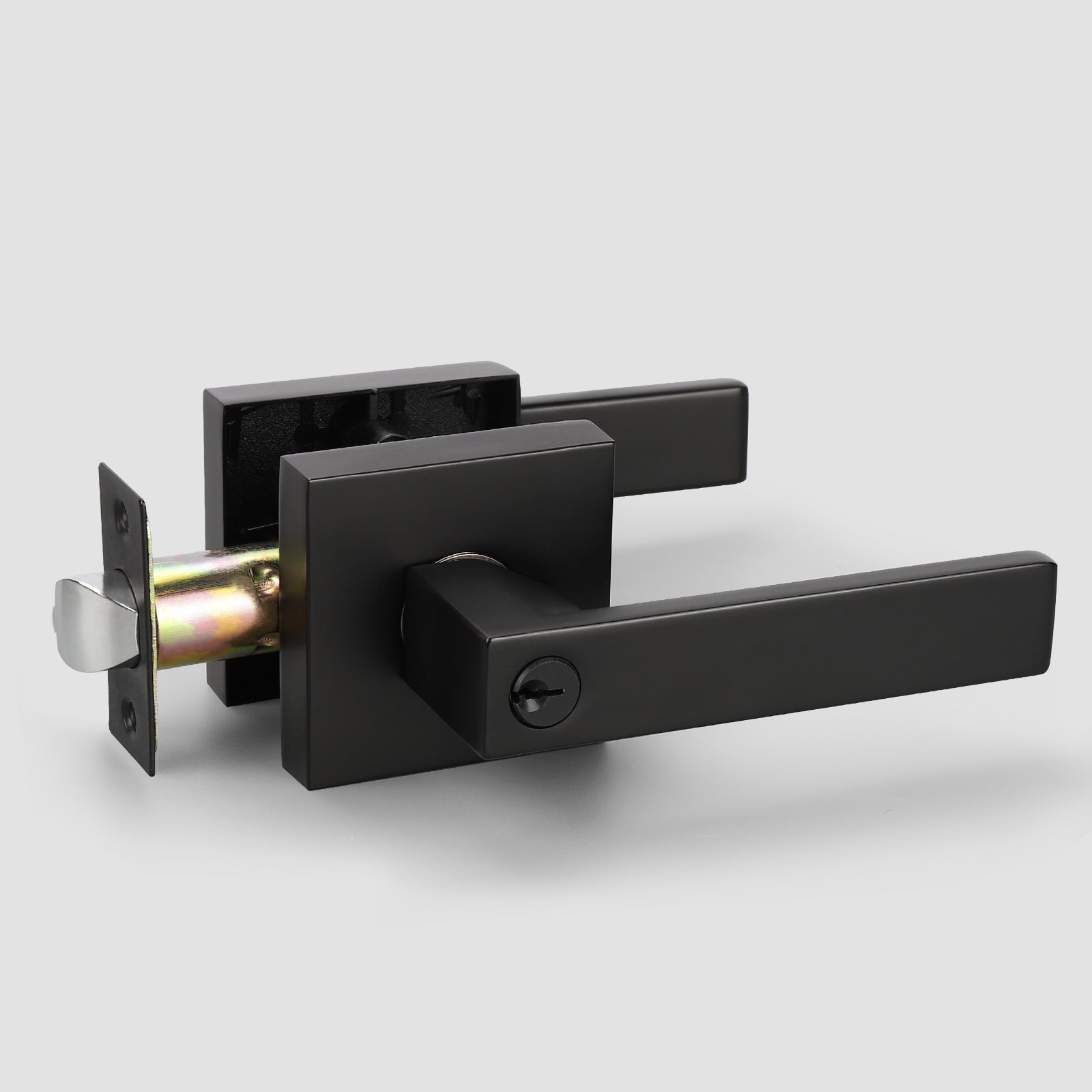 KNOBWELL Modern Keyed Entry Door Handle With Lock and Different Keys
