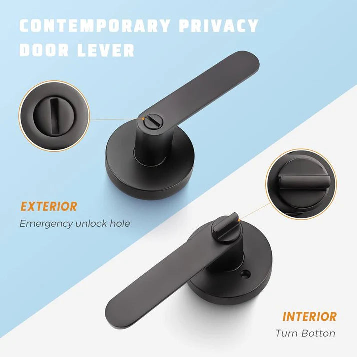KNOBWELL Modern Bed and Bath Door Handles with Lock – Privacy & Passage