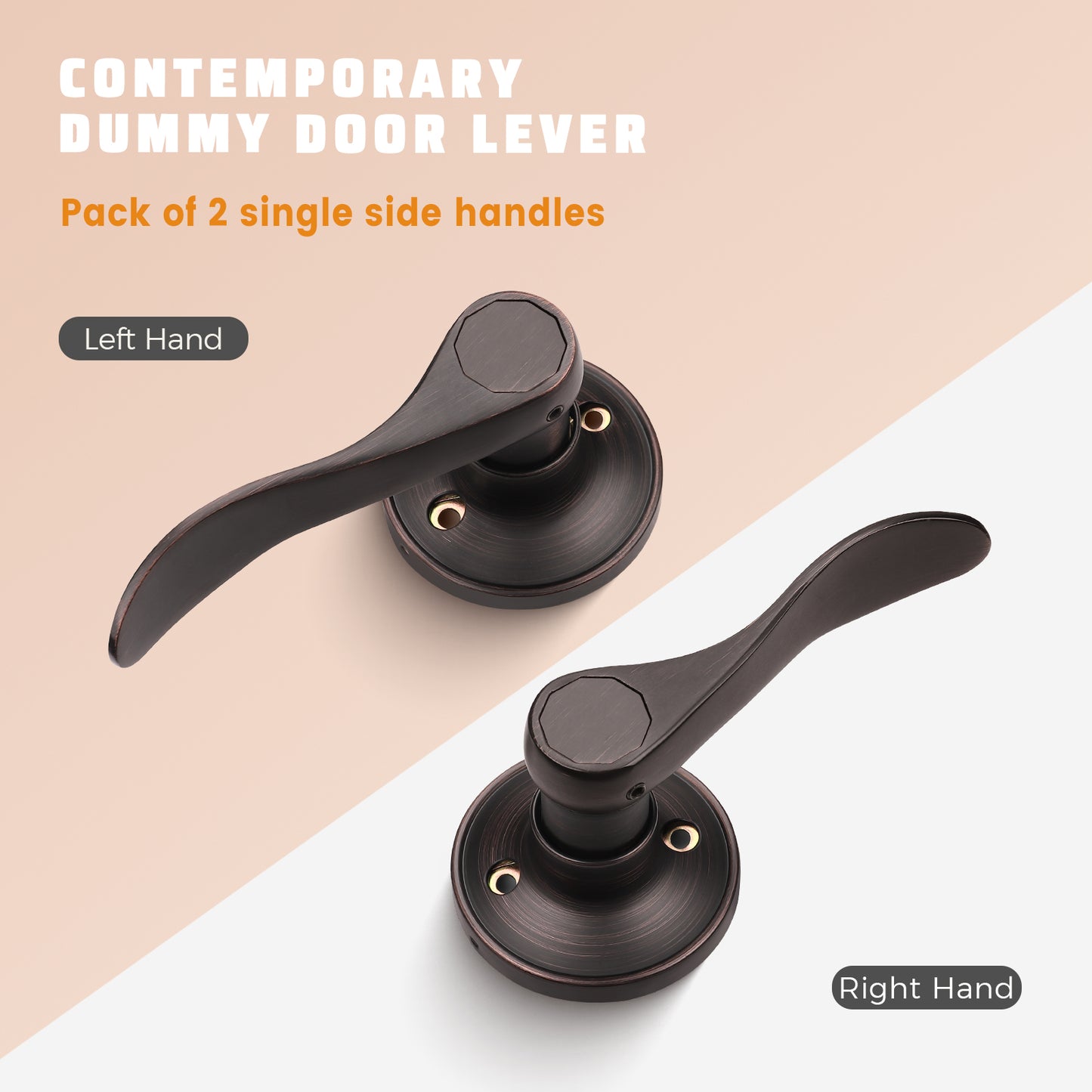 Knobwell Bronze Pull-Only Double Dummy Handleset for French Doors