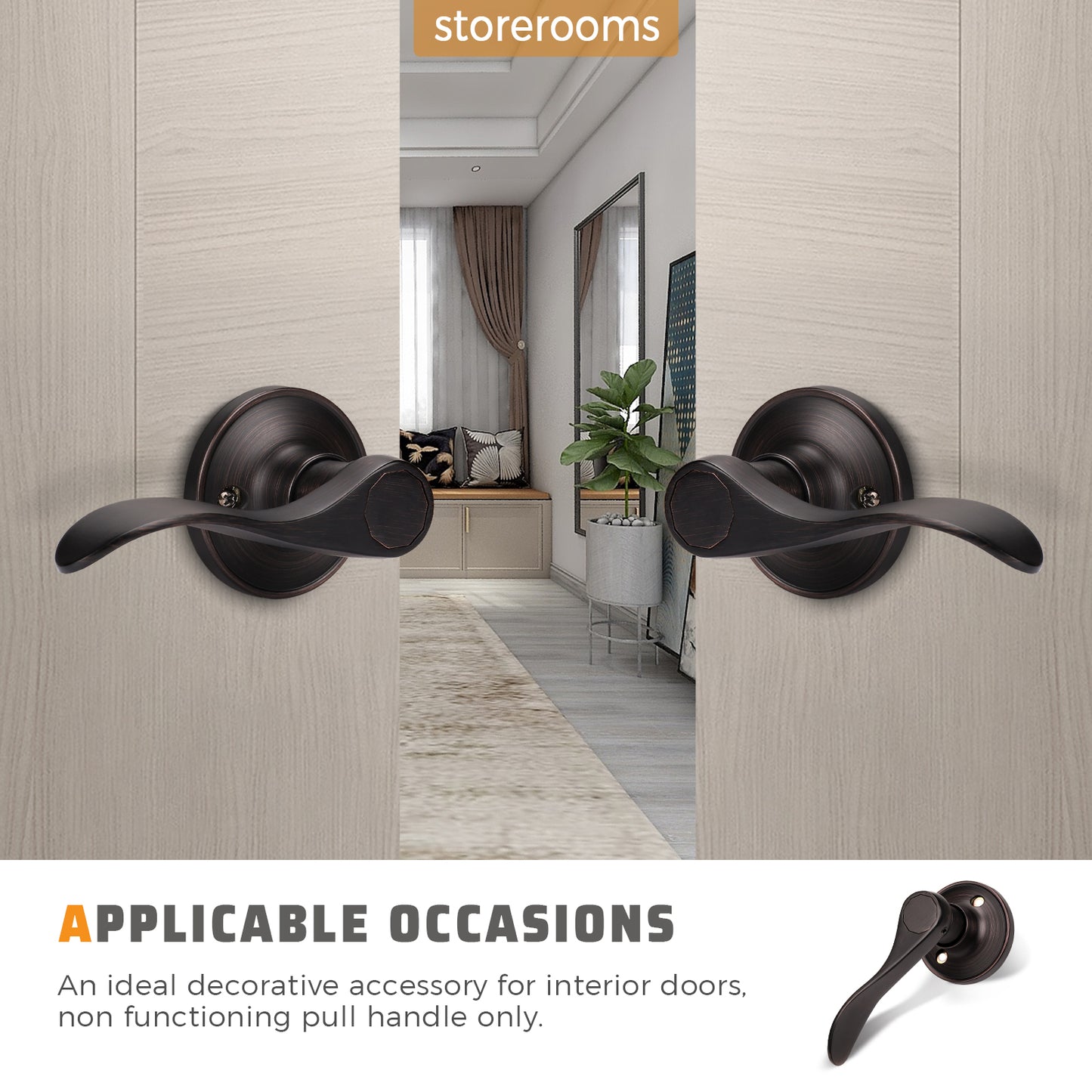 Knobwell Bronze french door handle set with dummy