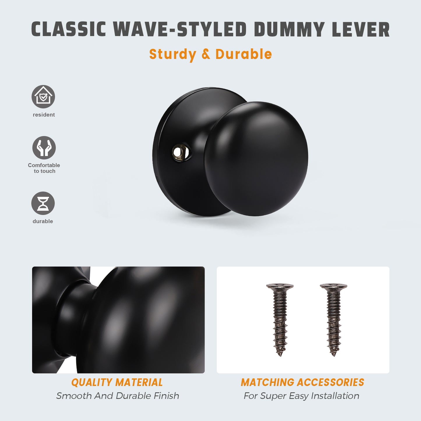 Classical wave style dummy door levers