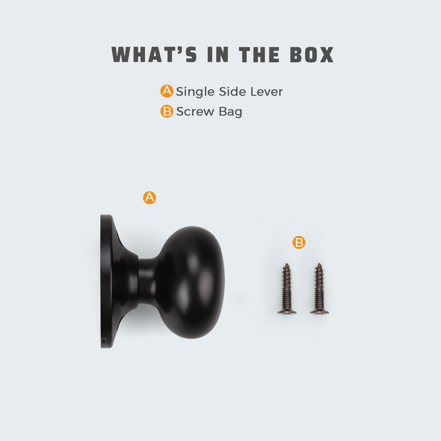 KNOBWELL Matte Black Decorative Dummy Closet Door Knobs components