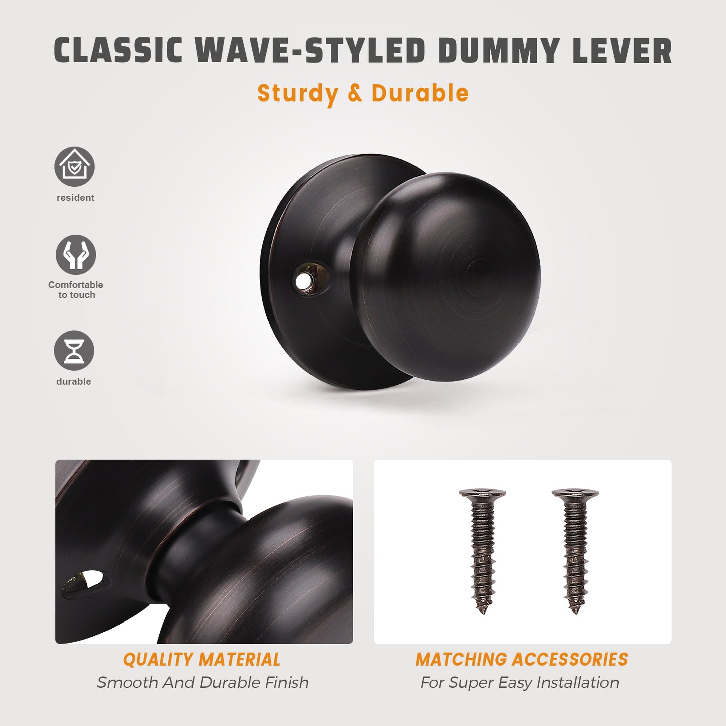 Classical wave dummy door levers