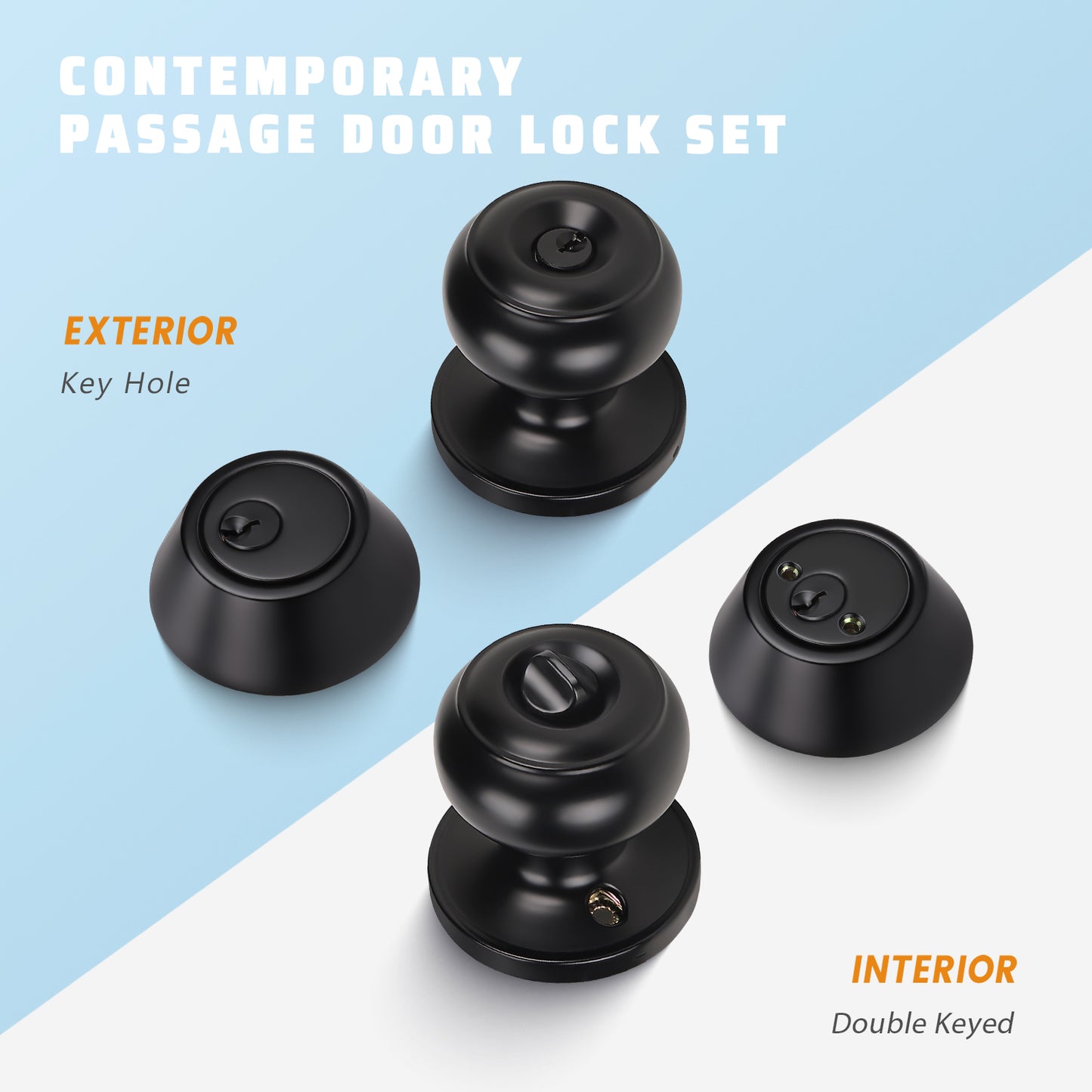 KNOBWELL Double Cylinder Keyed Entry Door Knob With Deadbolt