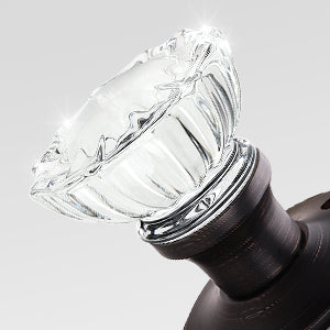 Knobwell Modern Crystal Door Knobs with Classic Round Rosette - DLC20