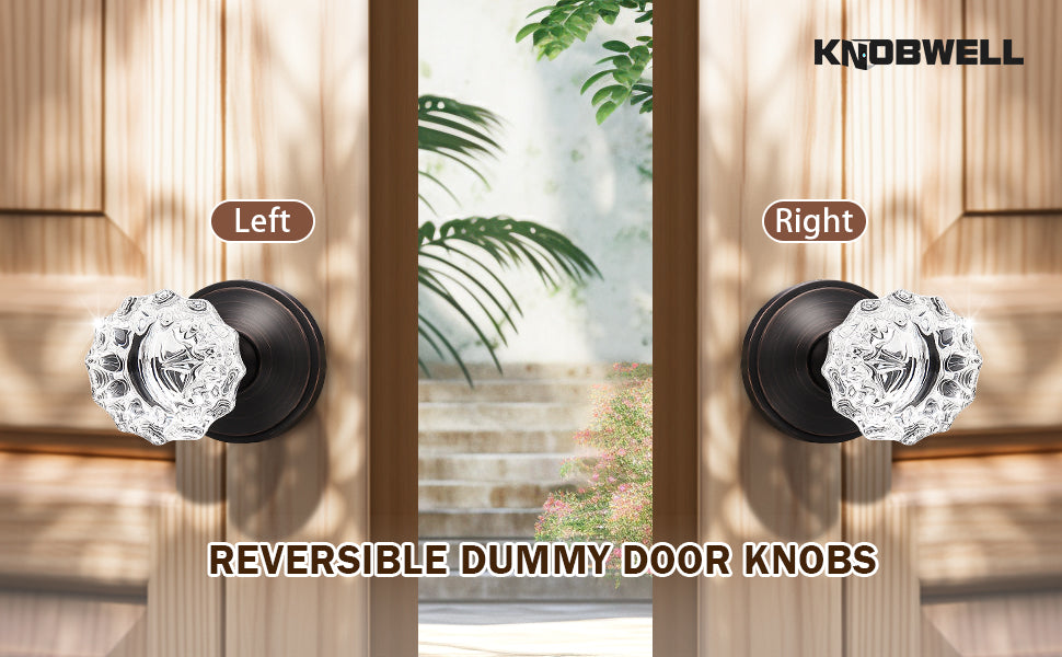 Knobwell Modern Crystal Door Knobs with Classic Round Rosette - DLC20