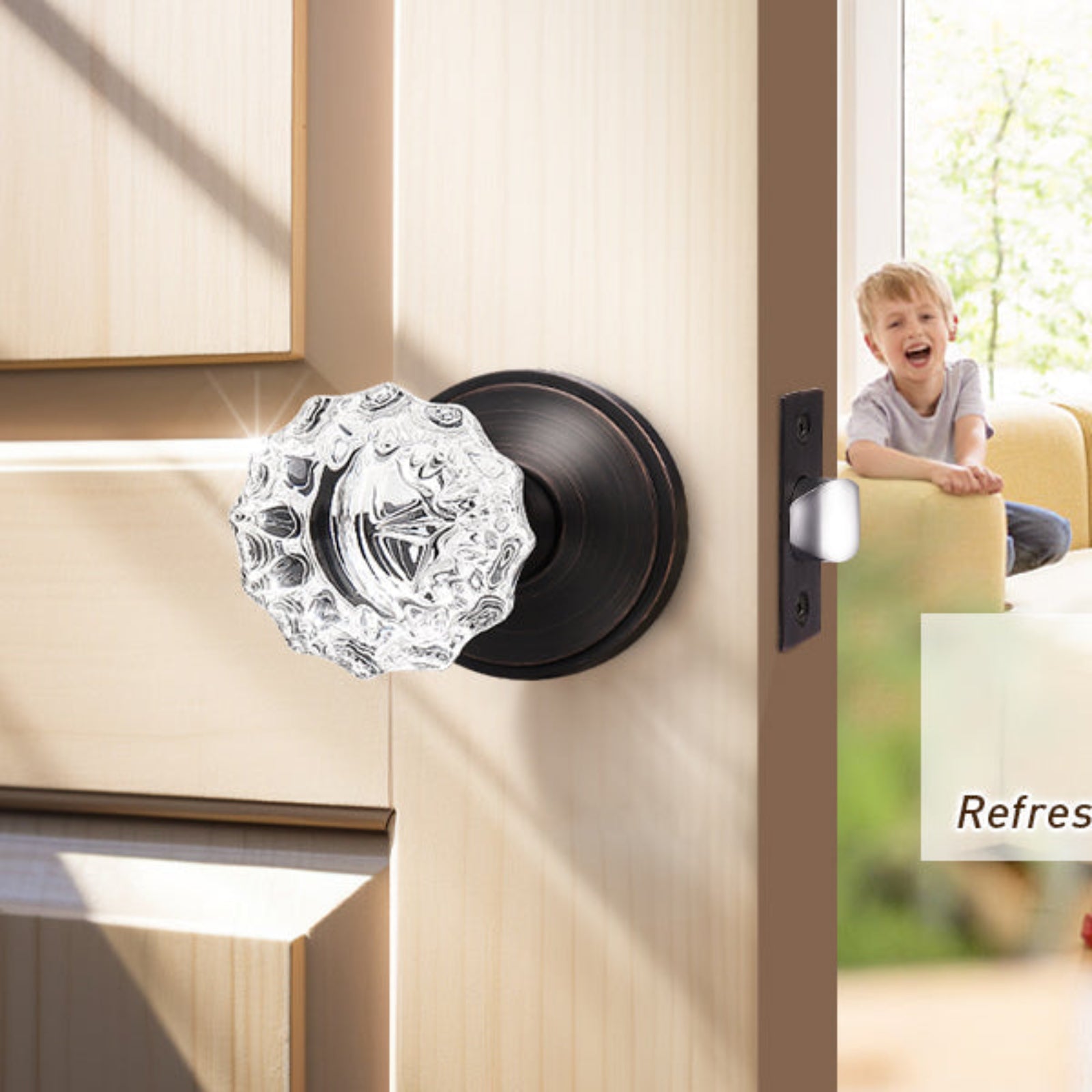 Knobwell oil rubbed bronze non-locking passage vintage glass door knobs