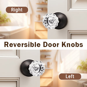 Knobwell Modern Crystal Door Knobs with Classic Round Rosette - DLC20