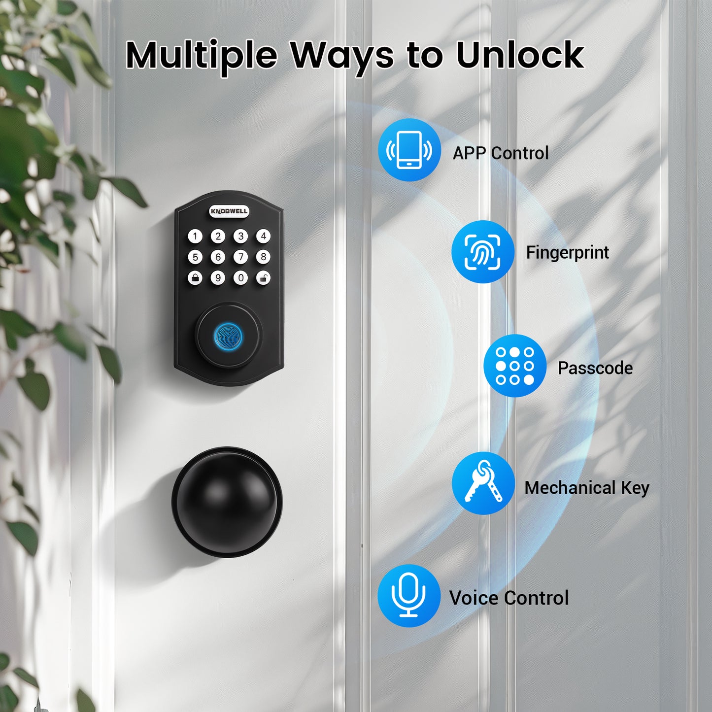 Knobwell Keypad Deadbolt with Door Knob – Electronic Keyless Entry