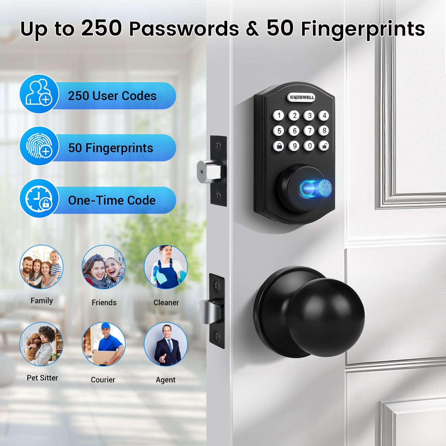 Knobwell Keypad Deadbolt with Door Knob – Electronic Keyless Entry