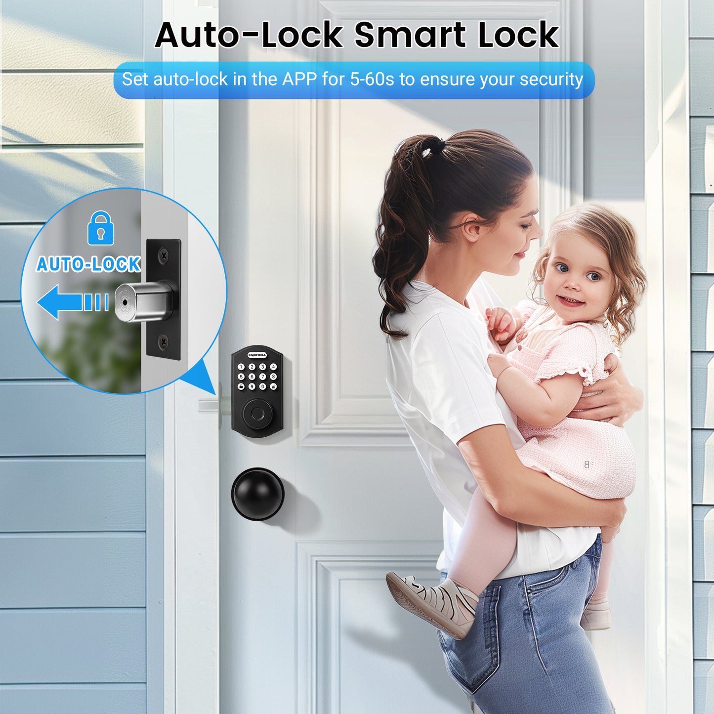 Knobwell Keypad Deadbolt with Door Knob – Electronic Keyless Entry