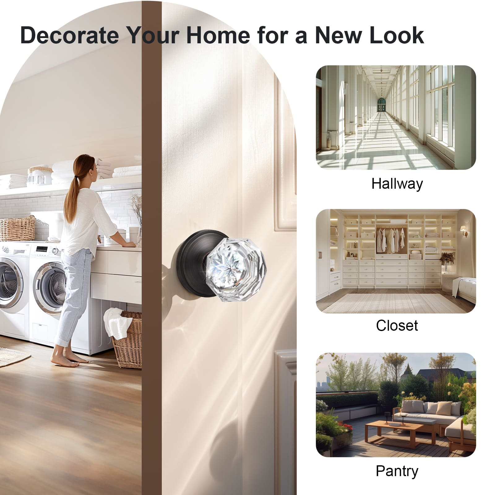 Application of KNOBWELL Vintage Dummy Crystal Door Knobs