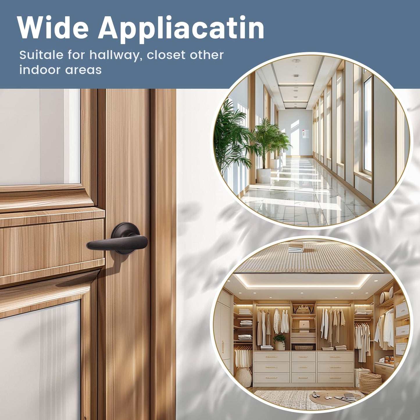KNOBWELL Minimalist Oil Rubbed Bronze Passage Door Handles For Interior Doors