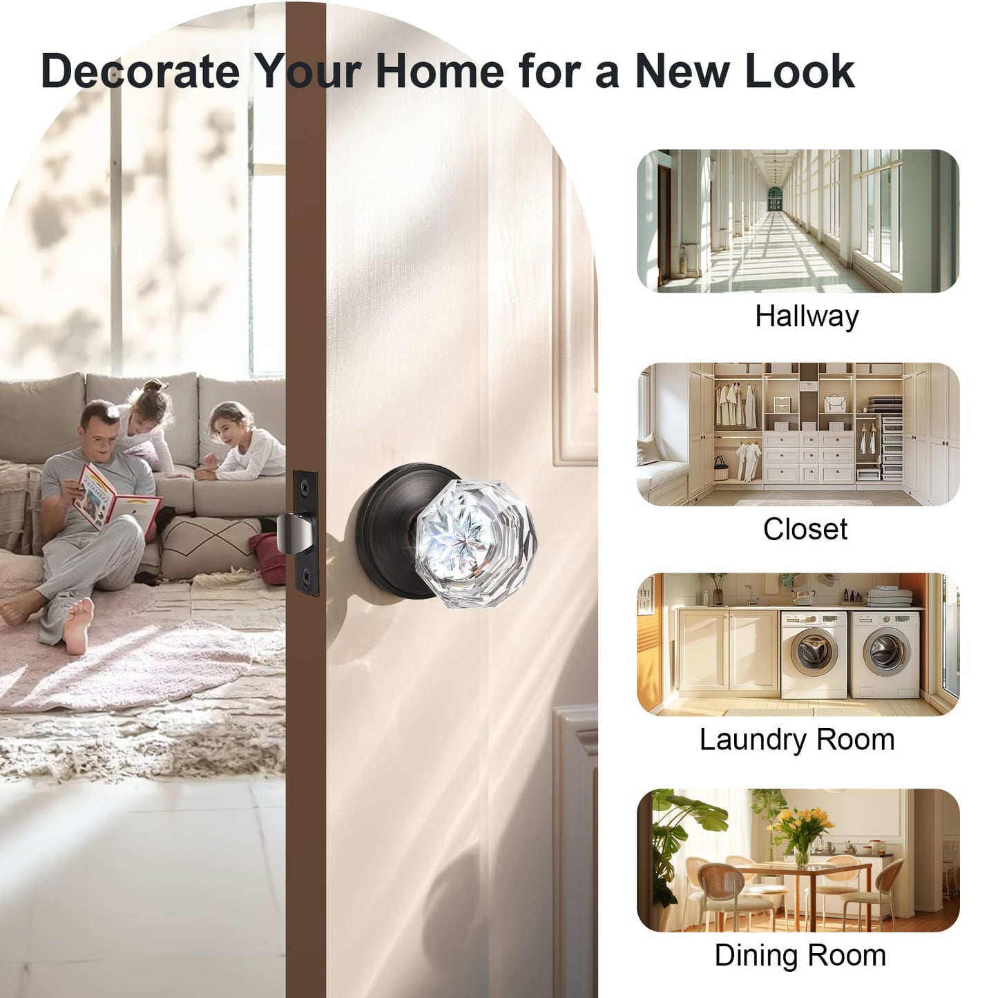 Application of KNOBWELL Vintage Crystal Door Knobs Interior