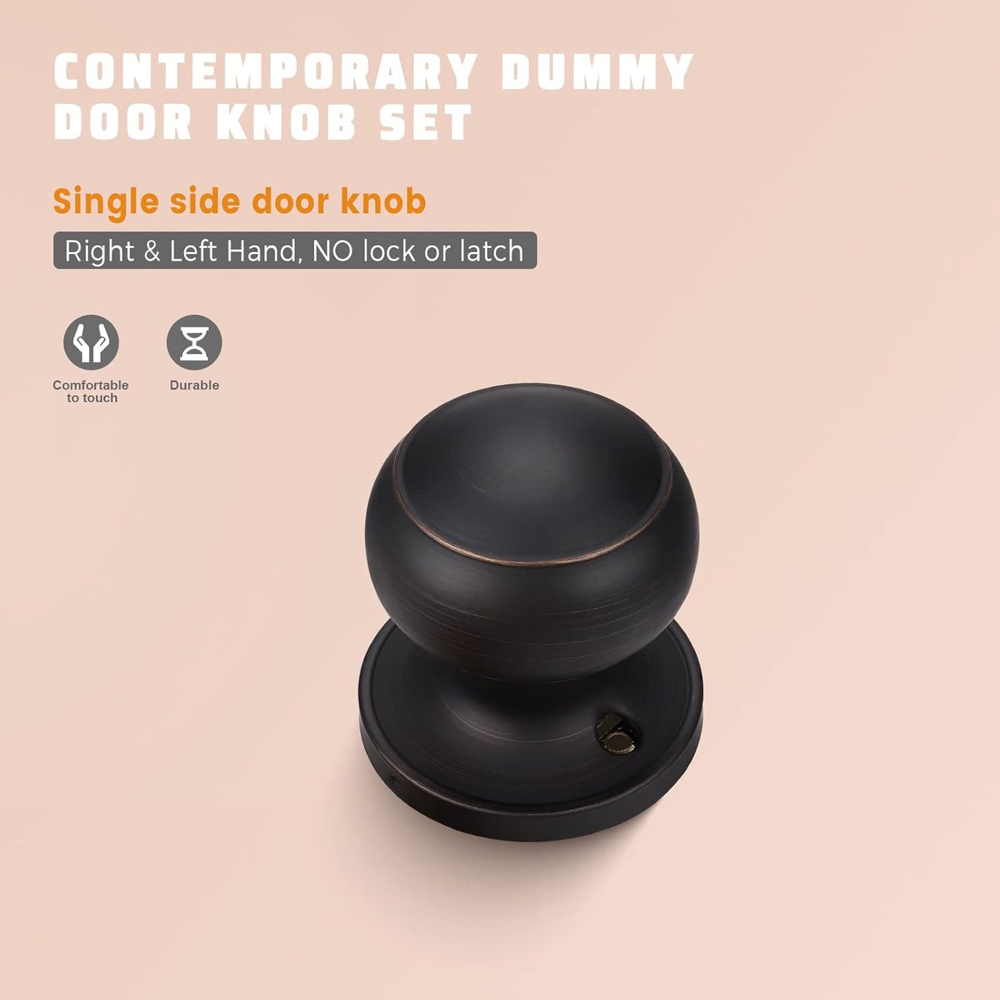 KNOBWELL Decorative Bronze Dummy Door Knob For Interior