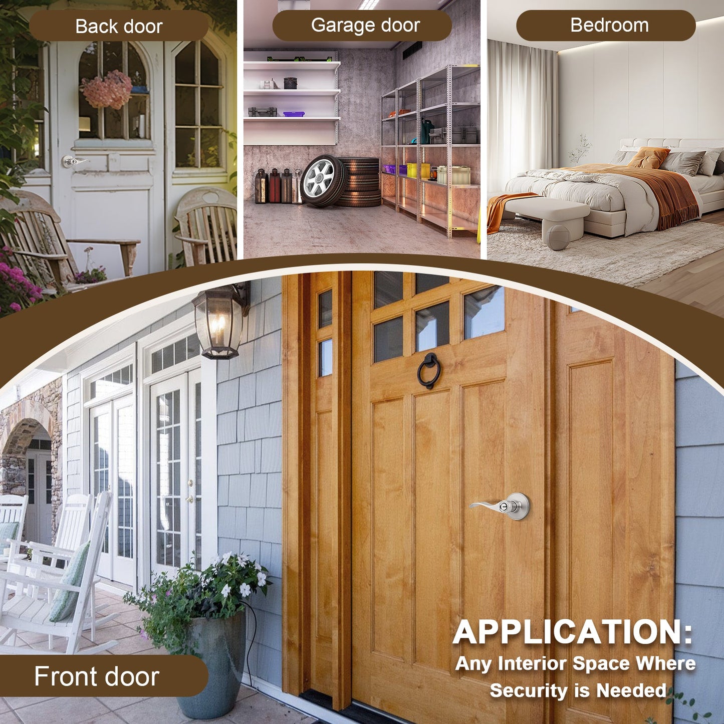 Application of KNOBWELL Wave Style Brushed Nickel Keyed Entry Door Locksets for Home Hardware