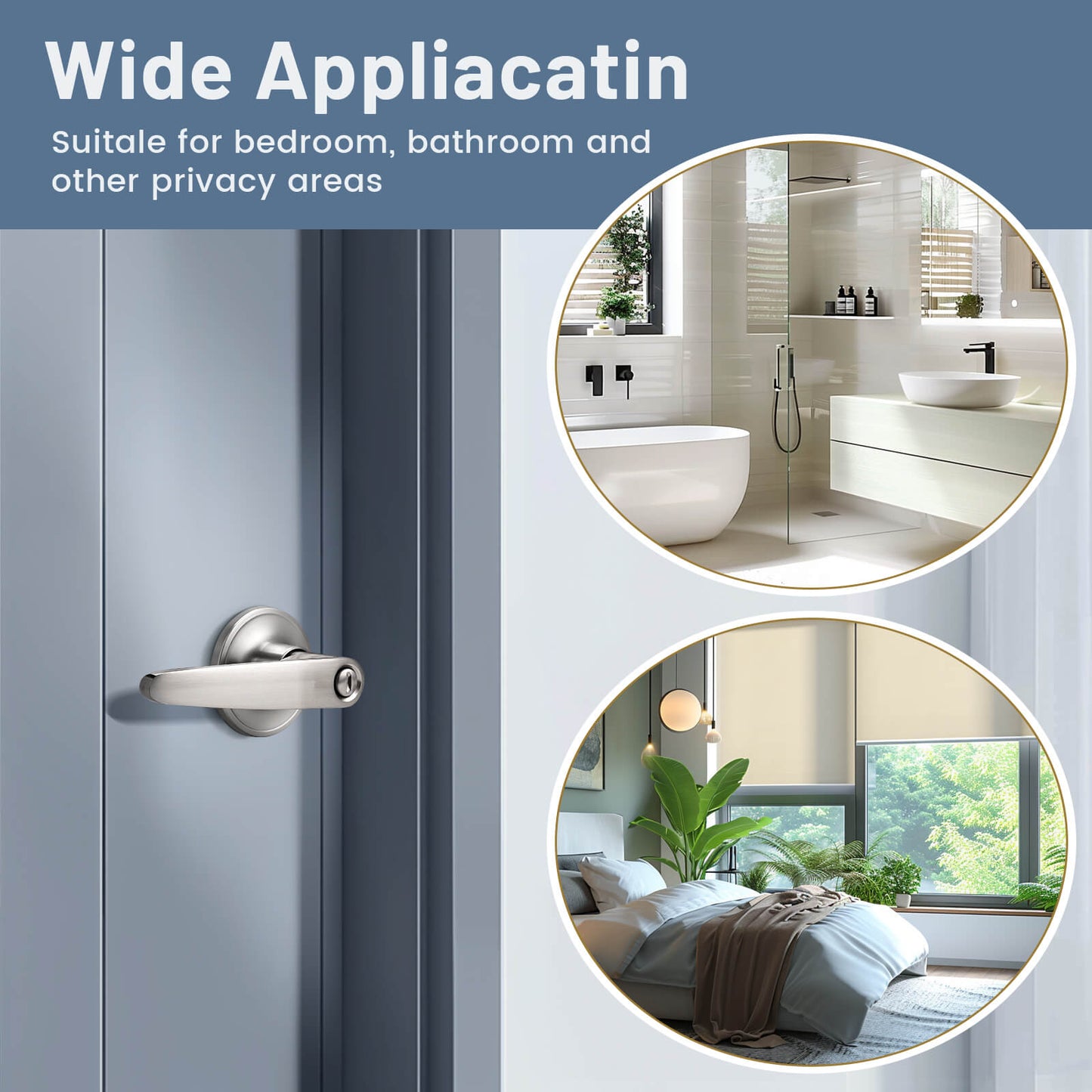 Application of KNOBWELL Minimalist Brushed Nickel Privacy Door Handles