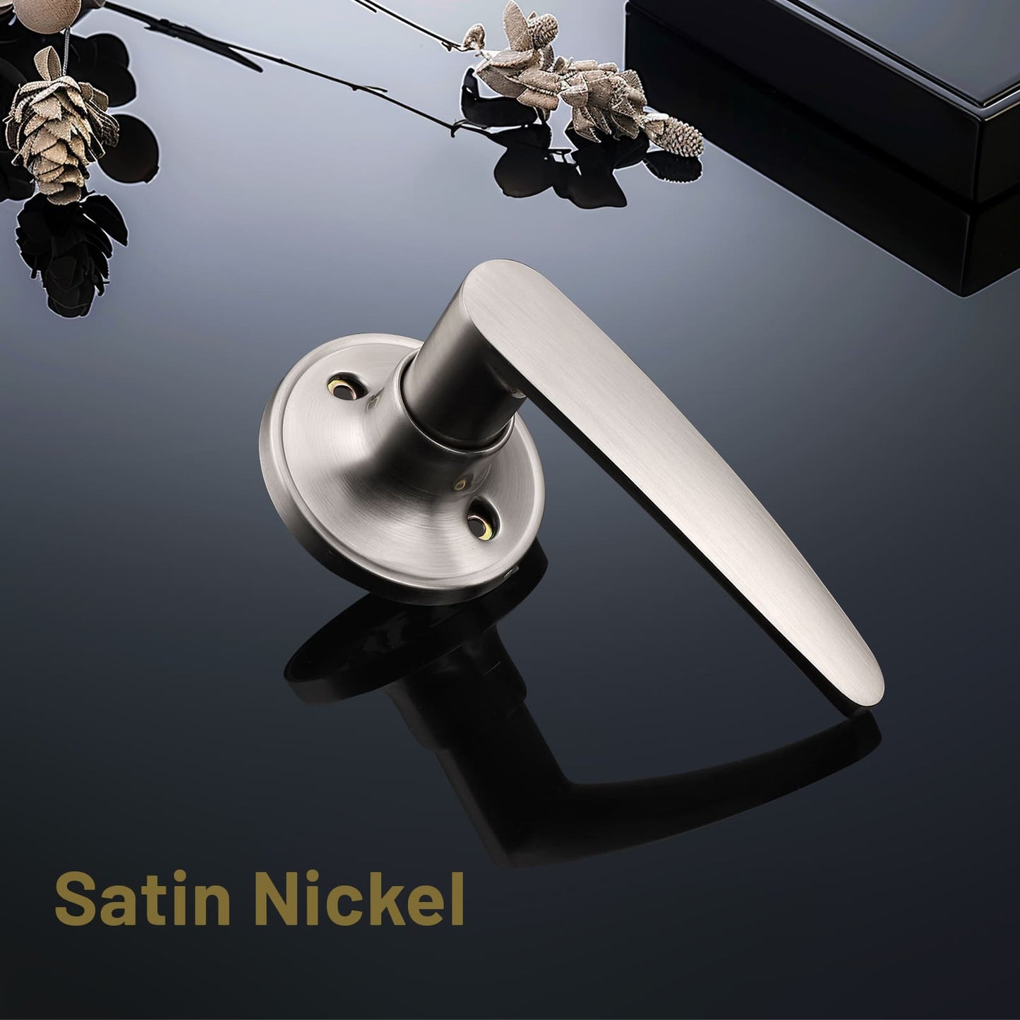 KNOBWELL Minimalist Brushed Nickel Dummy Door Handles For Interior Doors