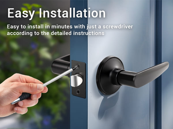KNOBWELL Minimalist Matte Black Passage Door Handles For Interior Doors