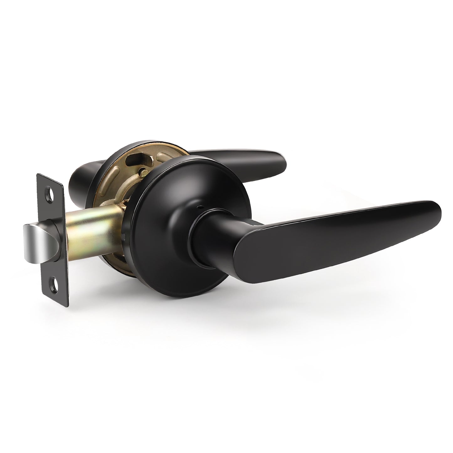 KNOBWELL Minimalist Matte Black Passage Door Handles For Interior Doors