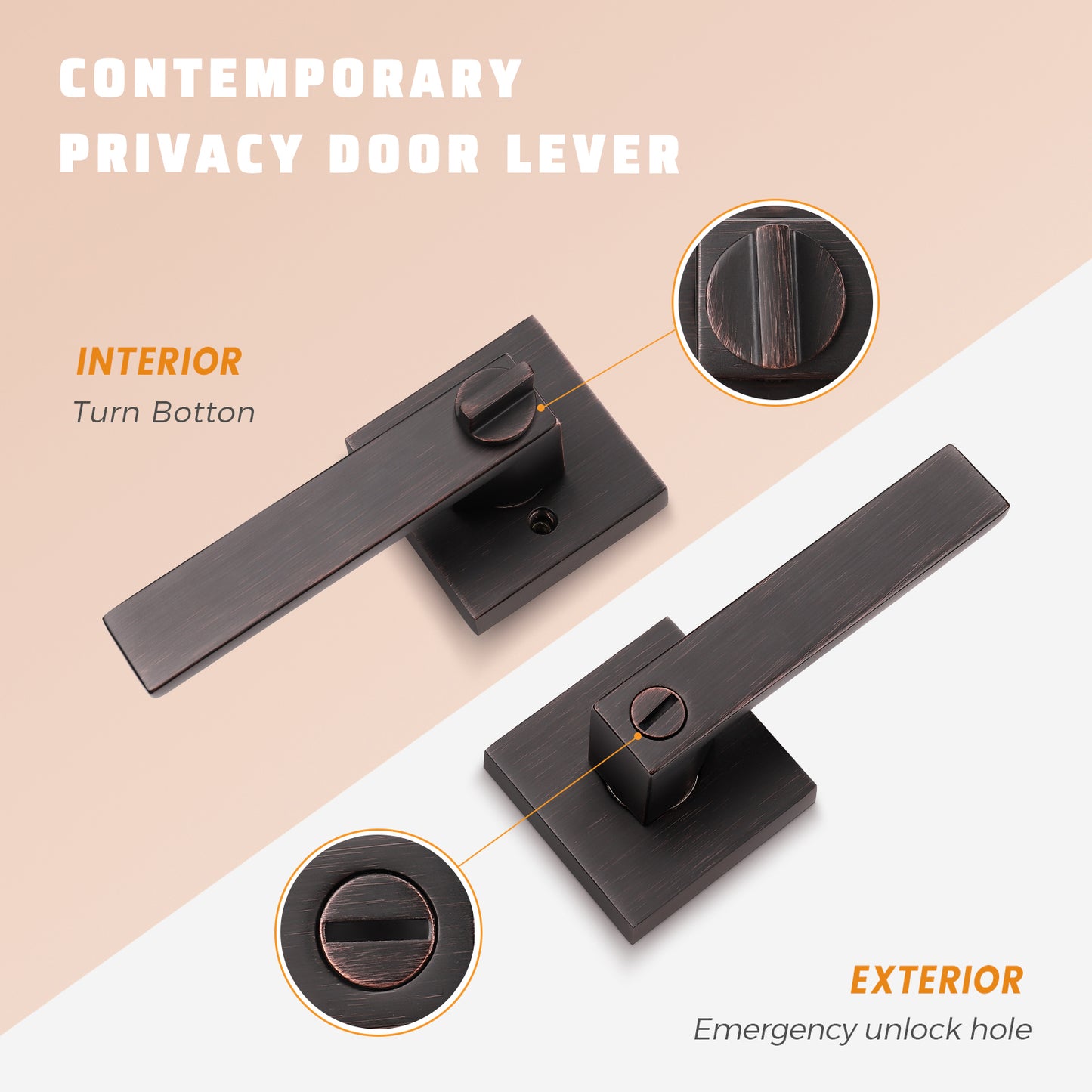 KNOBWELL Bronze Privacy Craftsman Affordable Door Handles