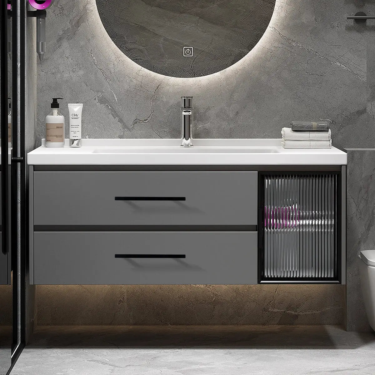 KNOBWELL Matte Black Stainless Steel Cabinet Handles for Bath/Bedroom-PDDJ16HBK
