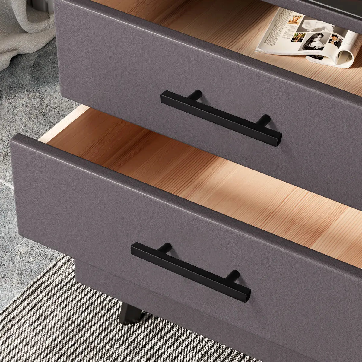 KNOBWELL Matte Black Stainless Steel Cabinet Handles for Bath/Bedroom-PDDJ16HBK