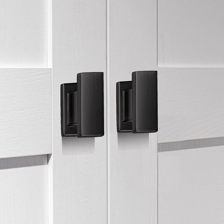 Knobwell Matte Black Rectangle Kitchen Cabinet Knobs, Decorative Dresser Drawer Pulls - PS92001BK