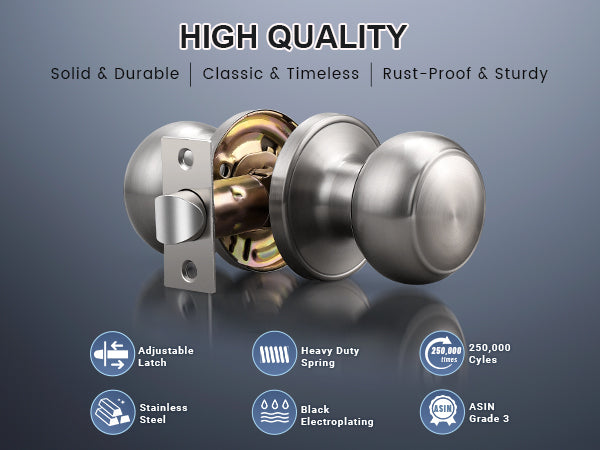 function of KNOBWELL Flat Ball nickel Passage Door Knobs With Non Locking