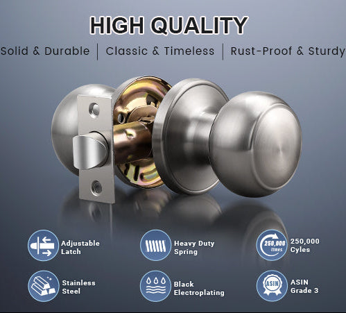 Function of KNOBWELL Affordable Passage Stainless Steel Door Knobs