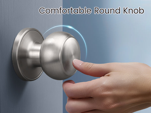 handing KNOBWELL Flat Ball nickel Passage Door Knobs With Non Locking