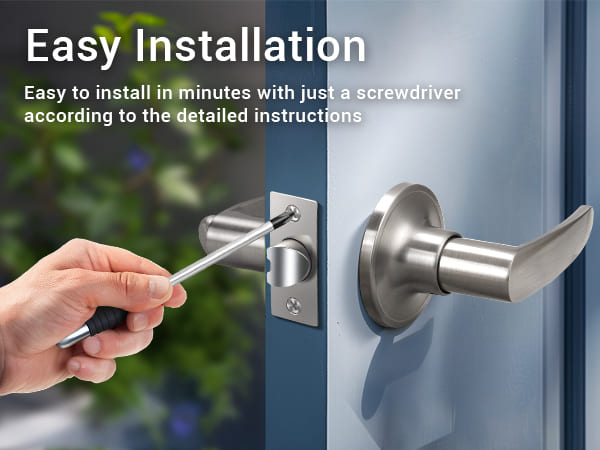 KNOBWELL Minimalist Brushed Nickel Passage Door Handles For Interior Doors