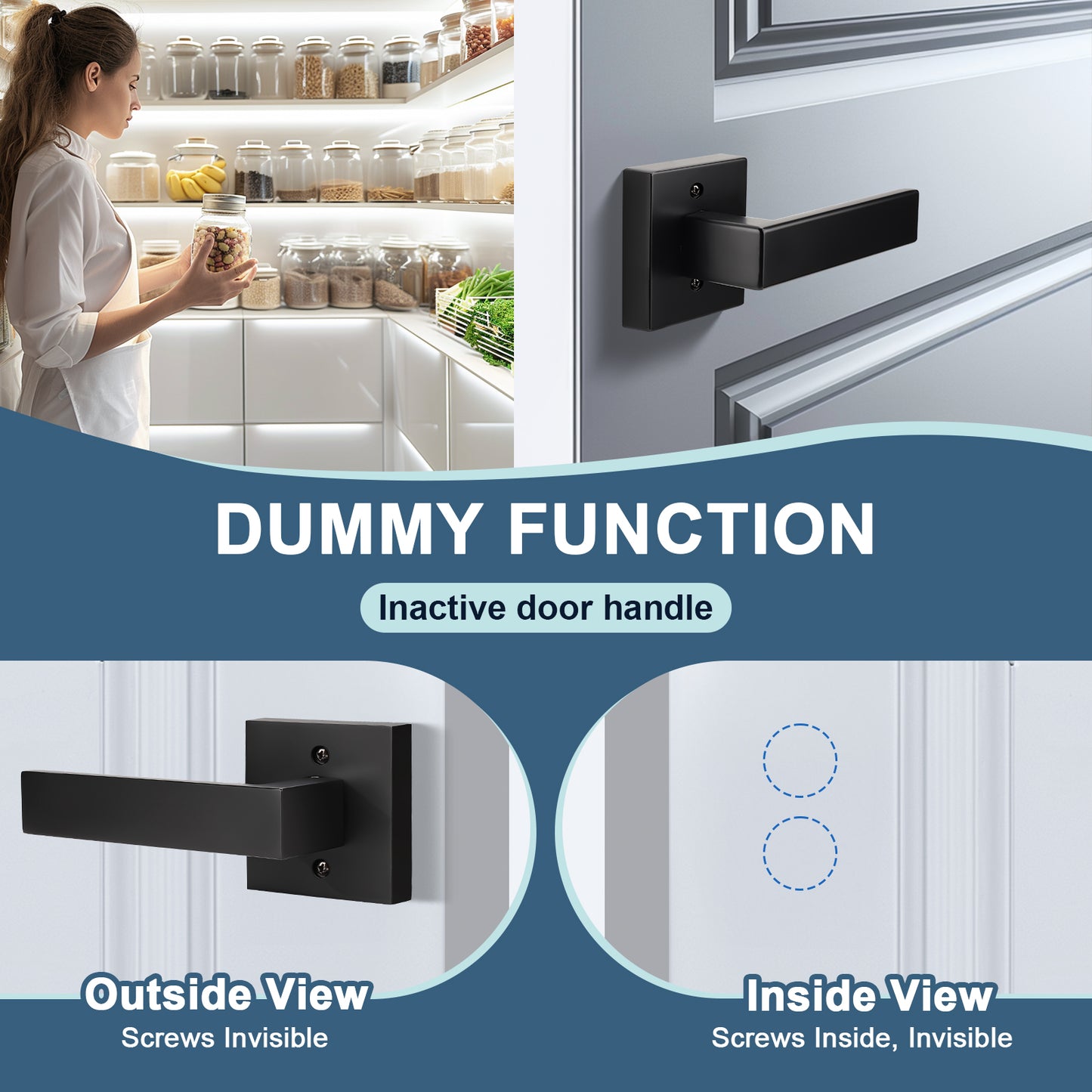 KNOBWELL Black Dummy Craftsman Affordable Door Handles components